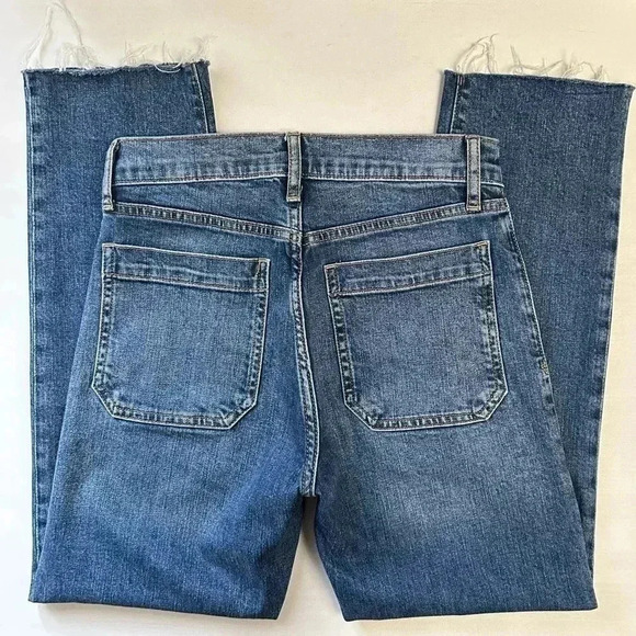 GAP Cheeky Straight Jeans High Rise Mariner Medium Indigo Blue Size  25 - Picture 11 of 15